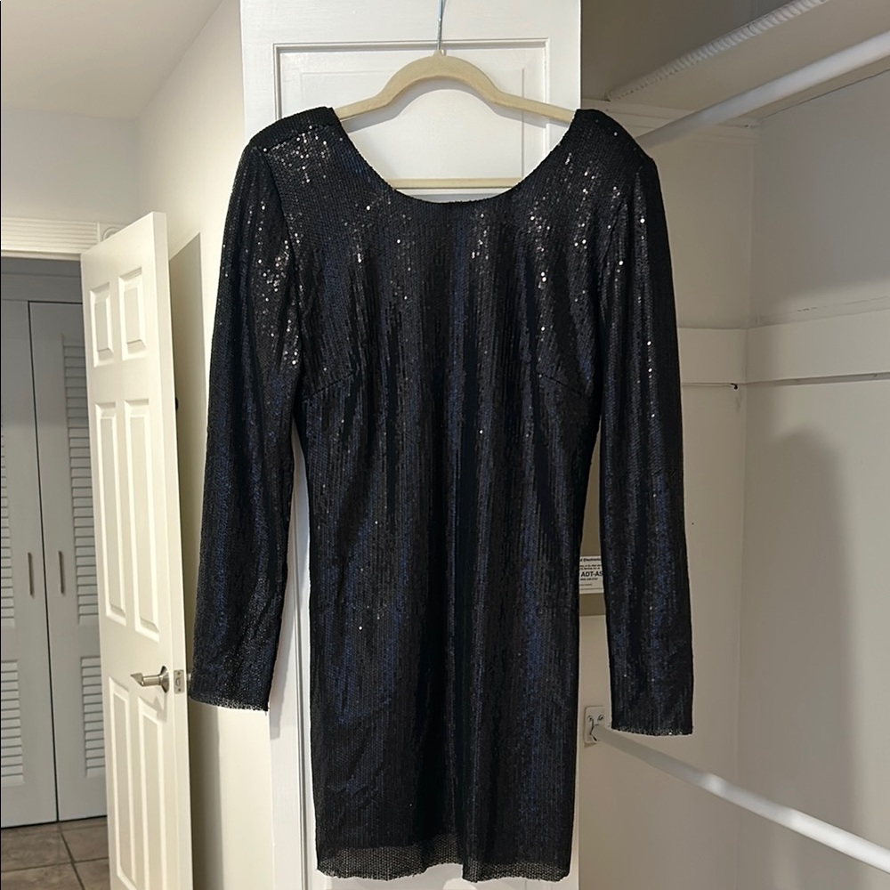 Elegant Black Sequin Dress